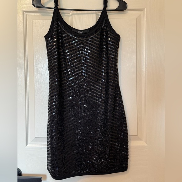 Guess Black Sequin Mini Dress - Picture 1 of 6